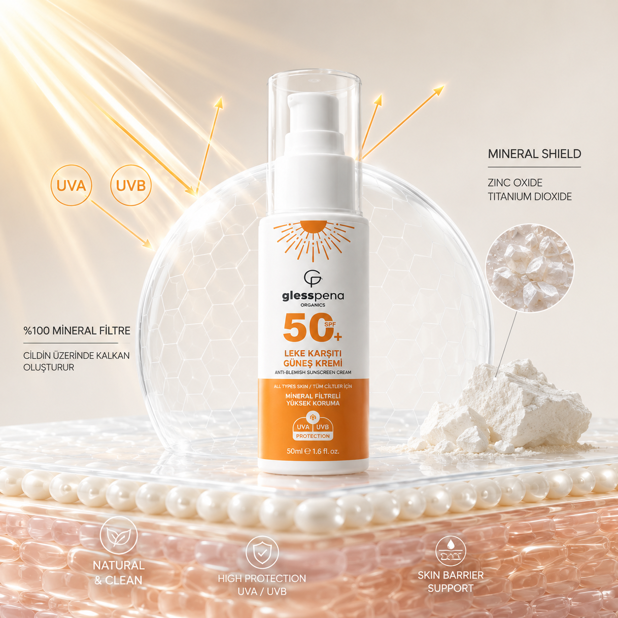 SPF 50+ Mineral Güneş Kremi 50 ml