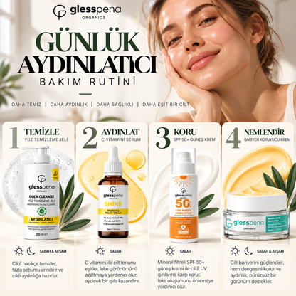 Aydınlatıcı 4'lü Cilt Bakım Seti | glesspena organics