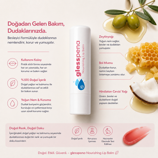 Doğal Dudak Kremi Besleyici ve Nemlendirici Lip Balm