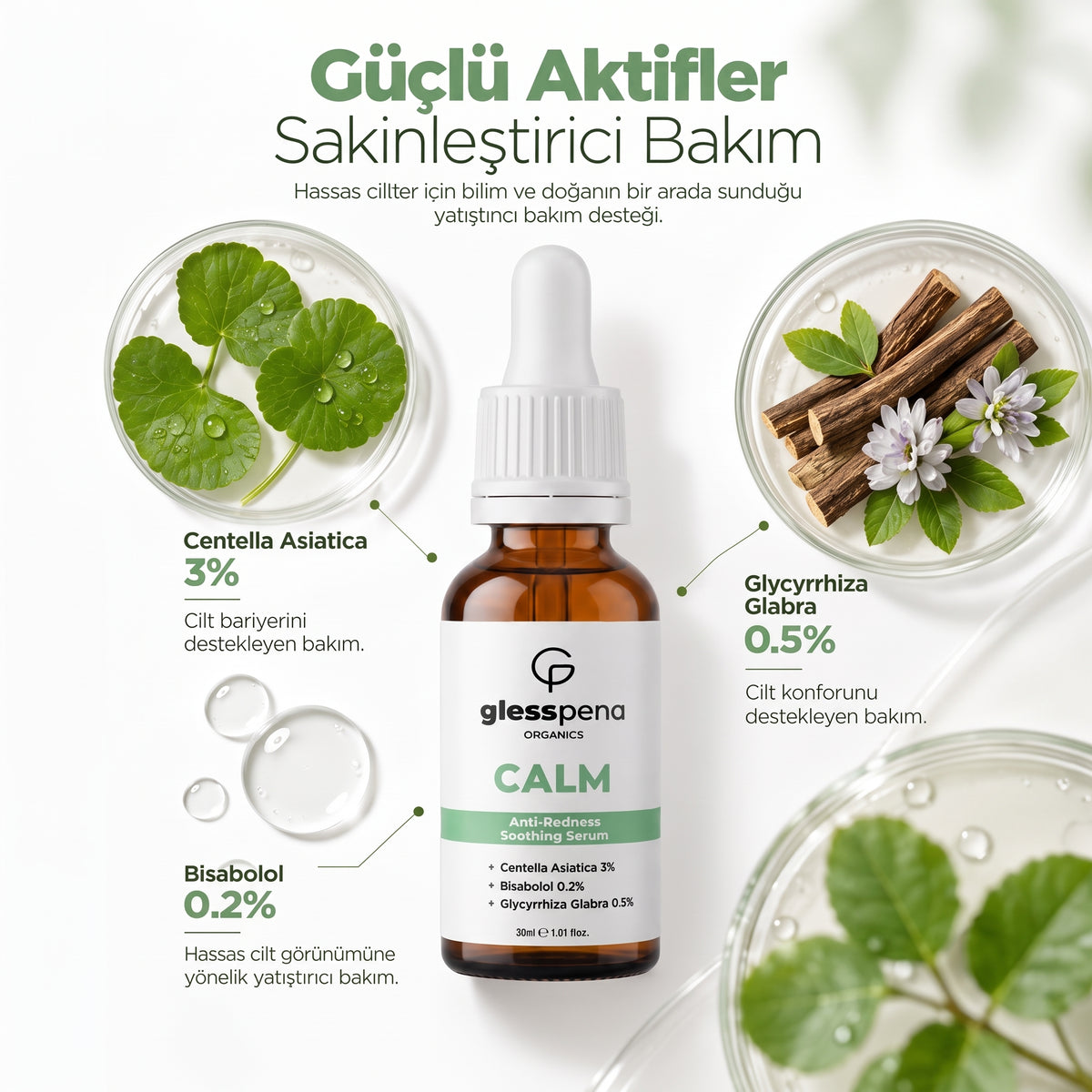 CALM Centella Seramid Yatıştırıcı & Kızarıklık Karşıtı Serum 30 ml
