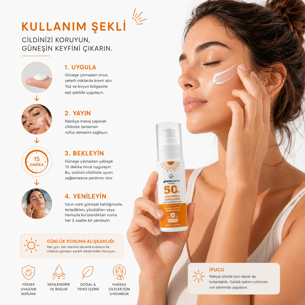SPF 50+ Mineral Güneş Kremi 50 ml