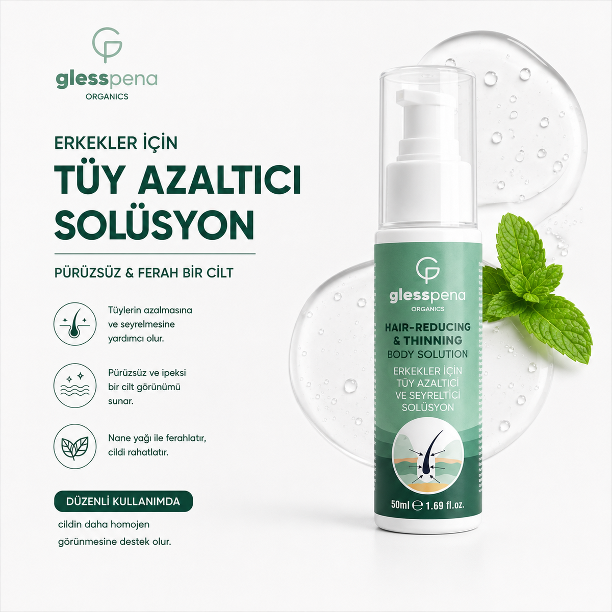 Tüy Azaltıcı Solüsyon Erkek (50 ml)