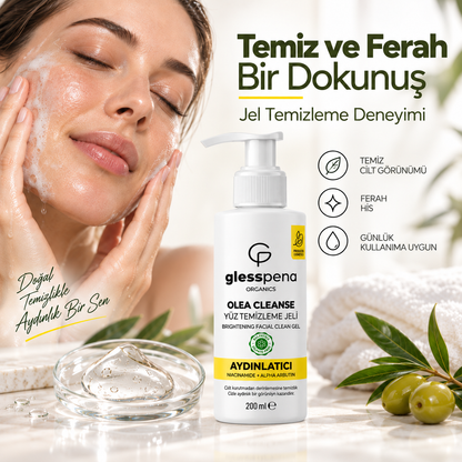 Olea Cleanse Aydınlatıcı Yüz Temizleme Jeli 200 ml – Niacinamide & Alpha Arbutin